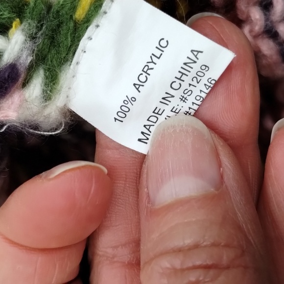 Jodifl multicolor Striped oversized sweater puff sleeve size large green yellow - Picture 11 of 14